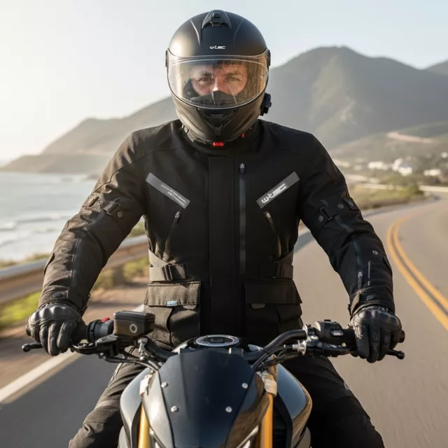 Męska kurtka motocyklowa W-TEC Nykolas ∙ 100% wodoodporna ∙ wyjmowana podpinka termiczna
