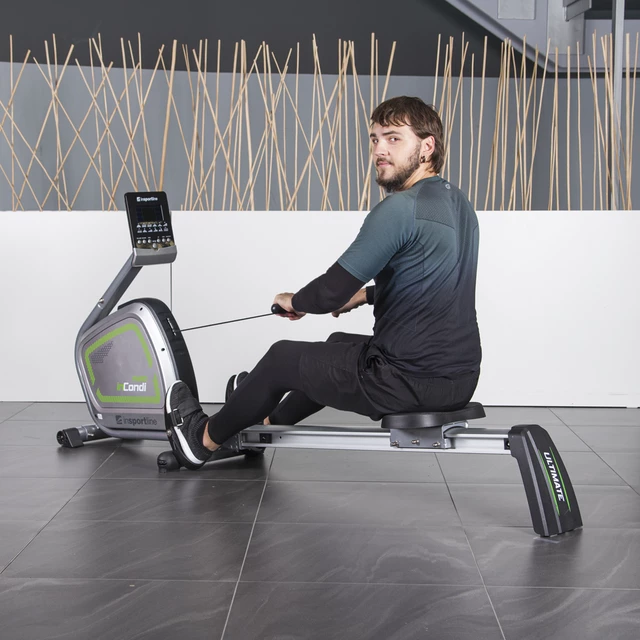 Wioślarz magnetyczny inSPORTline RW60 + pas piersiowy - Szary