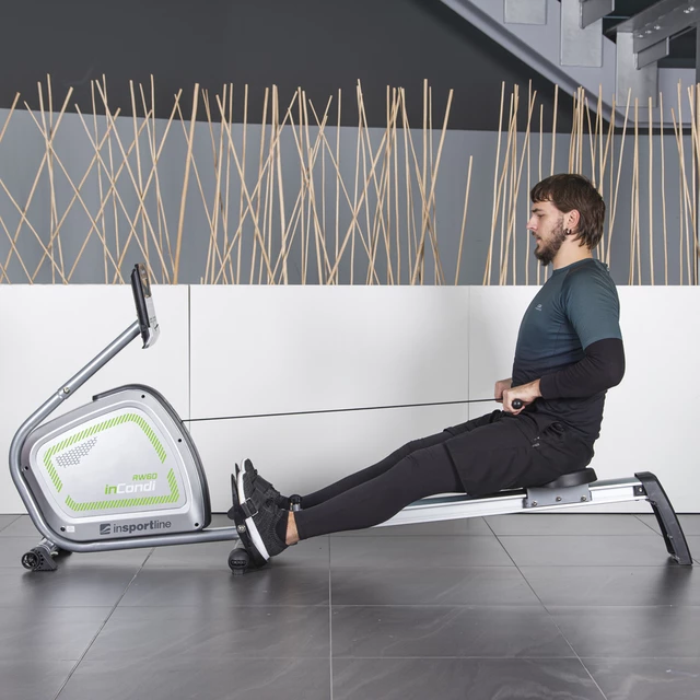 Wioślarz magnetyczny inSPORTline RW60 + pas piersiowy - Szary
