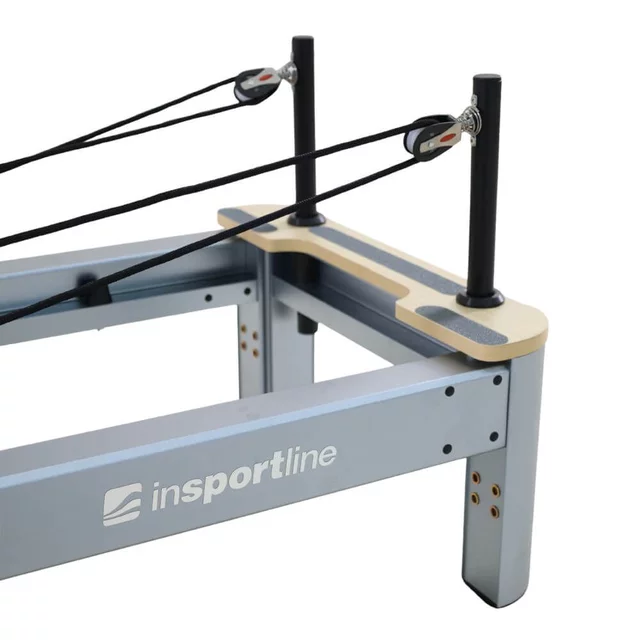 Reformer do pilatesu inSPORTline Oquiler ∙ system sprężynowy ∙ nośność 150 kg ∙ rama aluminiowa ∙ box w zestawie