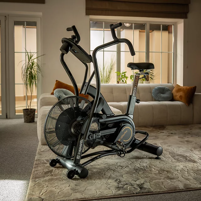 Profesjonalny rower powietrzny inSPORTline Airbike®  Pro ∙ nośność 160 kg ∙ opór pneumatyczny ∙ ekran LCD ∙ uchwyt na tablet