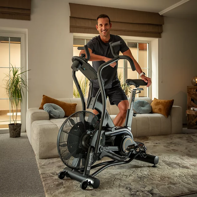 Profesjonalny rower powietrzny inSPORTline Airbike®  Pro ∙ nośność 160 kg ∙ opór pneumatyczny ∙ ekran LCD ∙ uchwyt na tablet