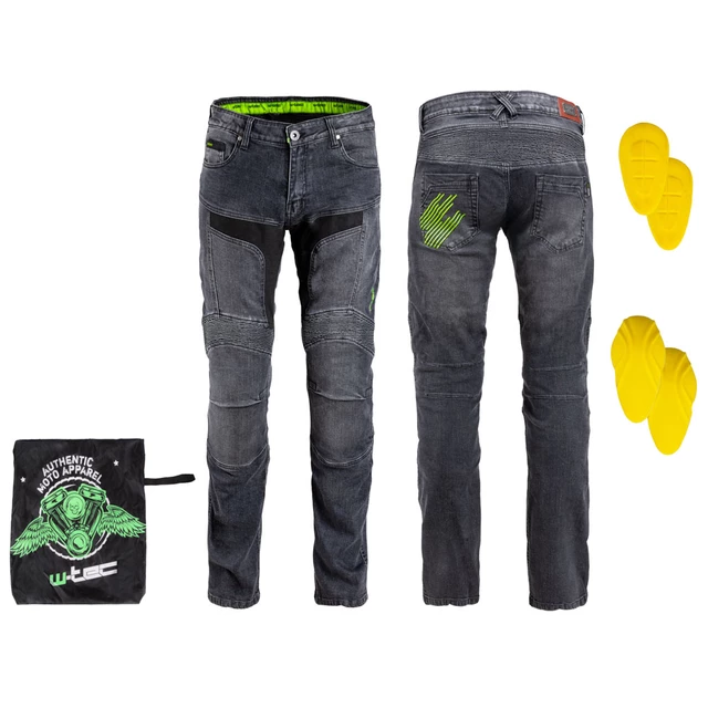 Męskie spodnie jeansy motocyklowe W-TEC Alfred CE - Szary - Szary