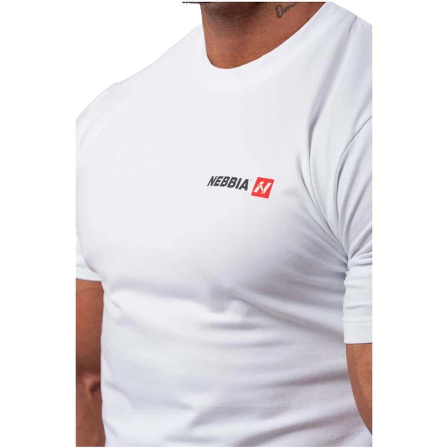 Męska koszulka T-shirt Nebbia Minimalist Logo 291 - Biały