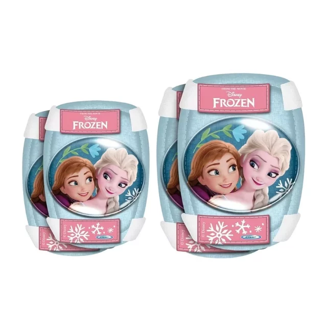 Ochraniacze na łokcie i kolana Frozen II - jasnoniebieskie ∙ dla dzieci ∙ motyw z Krainy Lodu 2 ∙ wygodna wyściółka z rzepami