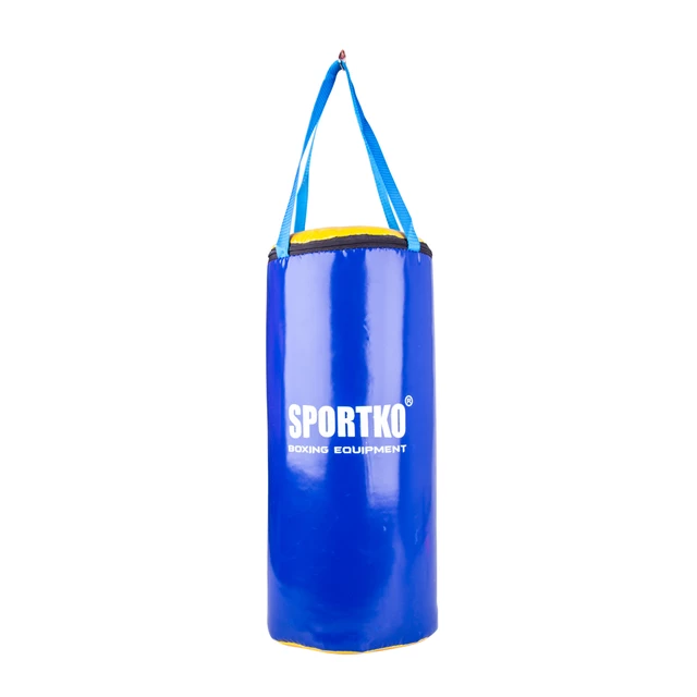 Dziecięcy worek treningowy SportKO MP9 24x50cm / 5kg - Czarno-biały - Niebiesko-żółty