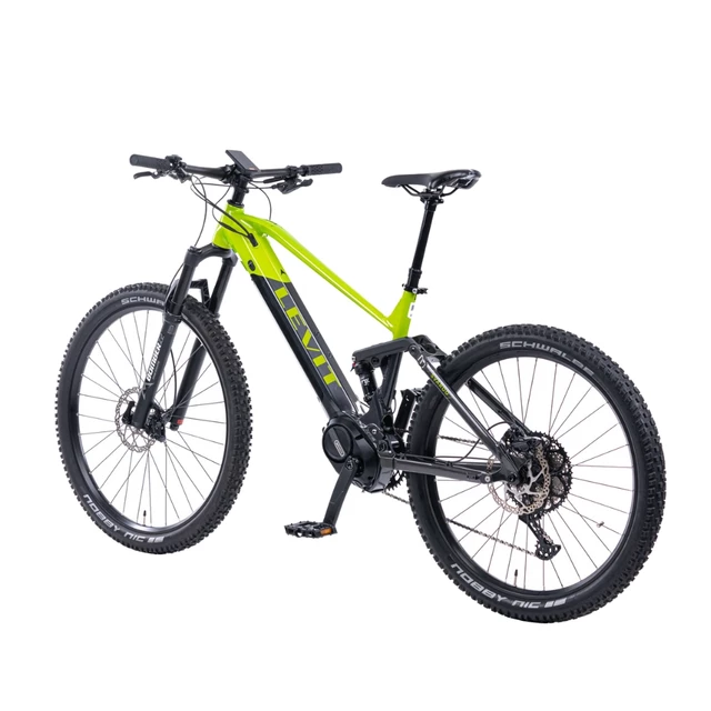Górski rower elektryczny z pełnym zawieszeniem Levit Svarog BF Overstep 630 29"/27,5" - Lime black pearl