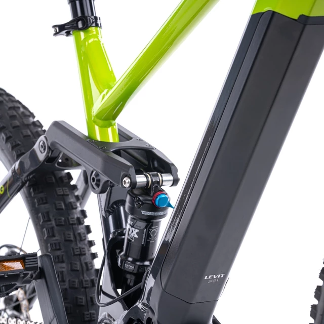 Górski rower elektryczny z pełnym zawieszeniem Levit Svarog BF Overstep 630 29"/27,5" - Lime black pearl