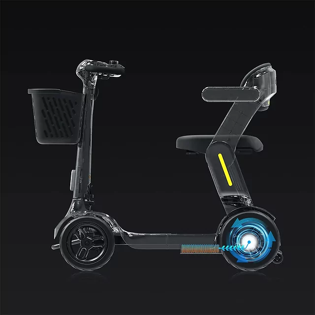 Czterokołowy skuter elektryczny inSPORTline Clis ∙ składany ∙ 10 km/h ∙ zasięg do 40 km - Szary