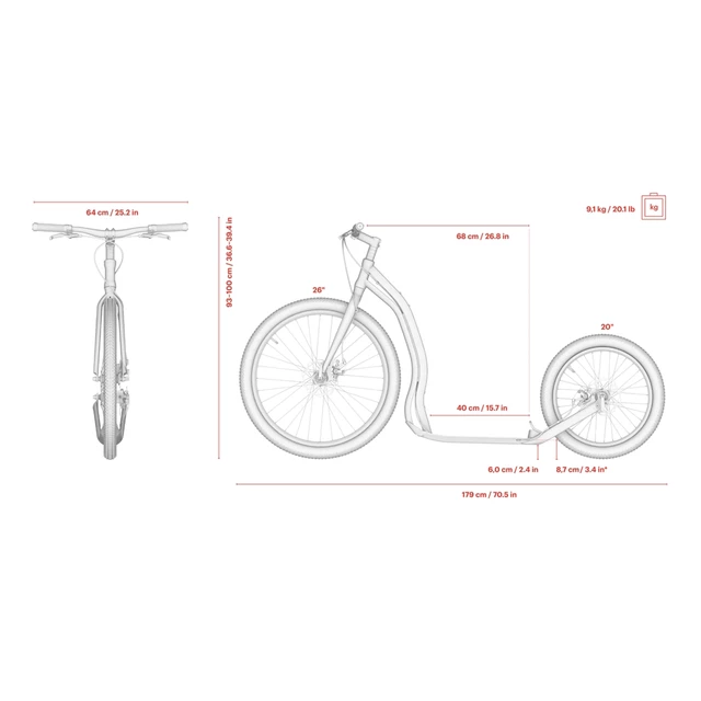 Hulajnoga Yedoo Trexx Disc 26/20" - Niebieski