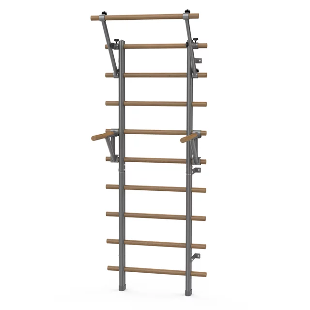 Drabinka gimnastyczna inSPORTline Wootaline 199x80 cm ∙ z drążkiem i poręczami ∙ nośność 150 kg ∙ rama stal/drewno
