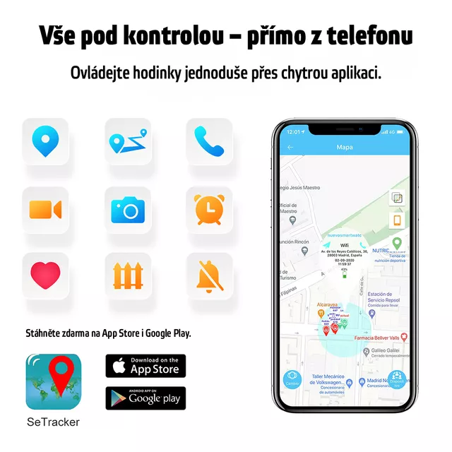 Smartwatch inSPORTline Melino dla dzieci z SIM GPS 4G LTE IP67 i przyciskiem SOS nowoczesne funkcje