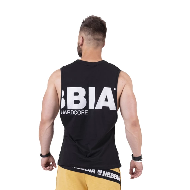 Męska koszulka bez rękawów Nebbia Back to the Hardcore tank top 144 - Biały