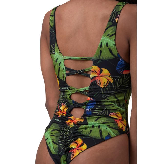 Damski jednoczęściowy strój kąpielowy Nebbia High Energy Monokini 560 - Zielona dżungla