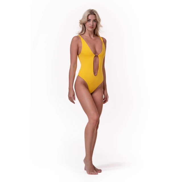 Damski jednoczęściowy strój kąpielowy Nebbia High Energy Monokini 560 - Zielona dżungla - Żółty