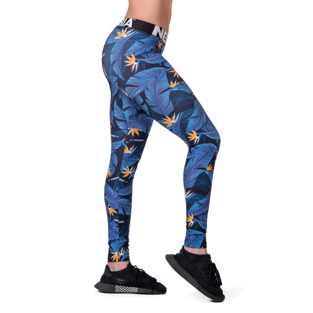 Legginsy damskie Nebbia Mid Waist Ocean Power 566 - Niebieski ocean - Niebieski ocean