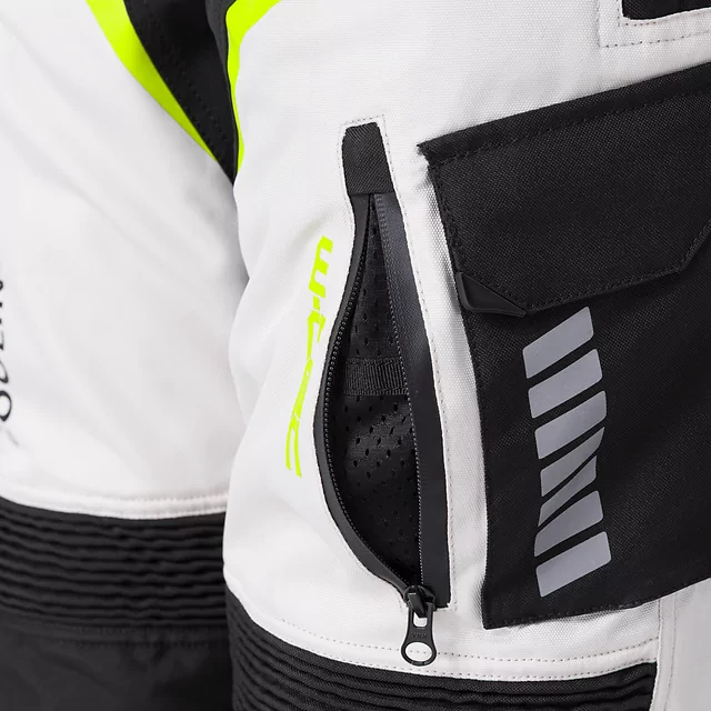 Damskie spodnie motocyklowe W-TEC Warao Lady ∙ ochraniacze ce ∙ membrana klimatyczna ∙ airvent ∙ wypinane ocieplenie - Czarny-fluo