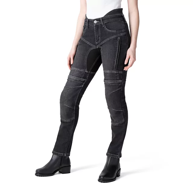 Damskie jeansy motocyklowe W-TEC Biterillo Lady ∙ aramid ∙ ochraniacze ∙ wentylacja ud ∙ wysoki stan ∙ elastyczne panele
