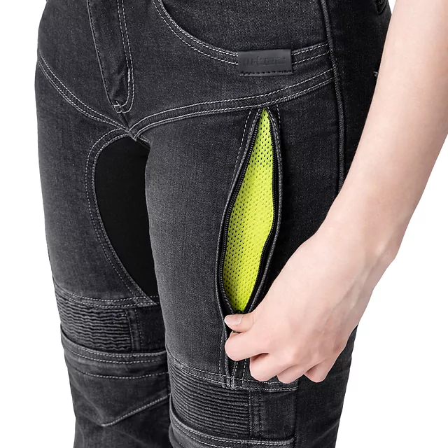 Damskie jeansy motocyklowe W-TEC Biterillo Lady ∙ aramid ∙ ochraniacze ∙ wentylacja ud ∙ wysoki stan ∙ elastyczne panele