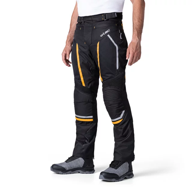 Męskie letnie spodnie motocyklowe W-TEC Toranio - Czarno-żółty