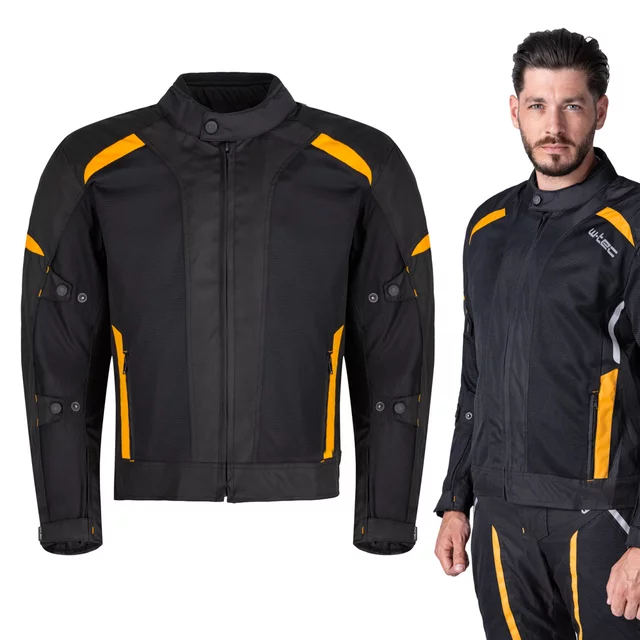 Męska letnia kurtka motocyklowa W-TEC Tosheck - Czarno-żółty