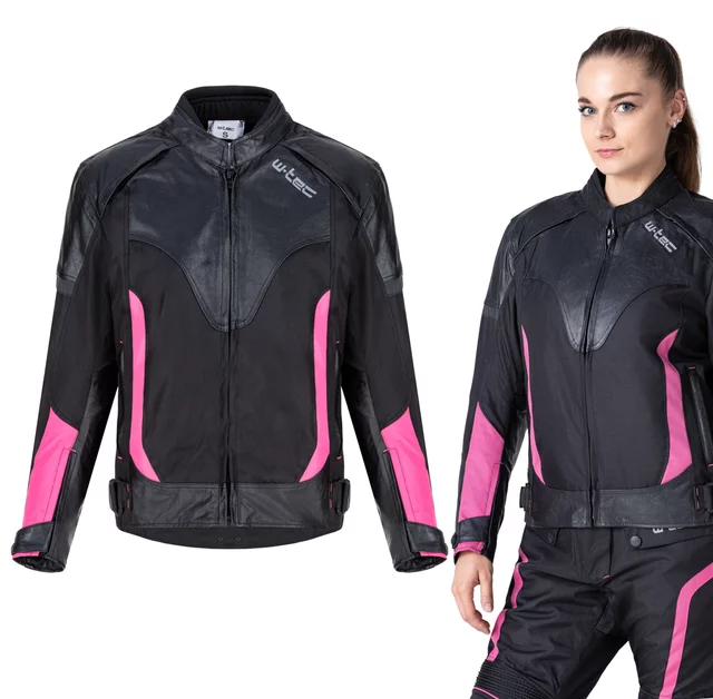 Damska kurtka motocyklowa W-TEC Durmana - Czarno-różowy - Czarno-różowy