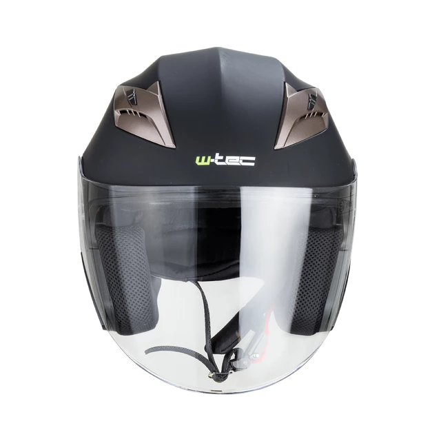 Kask motocyklowy otwarty z blendą W-TEC Putta - czarno-brązowy