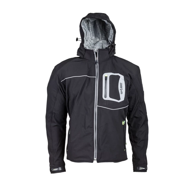 Męska kurtka motocyklowa soft-shell W-TEC Borozef - Czarno-zielony - Czarno-zielony