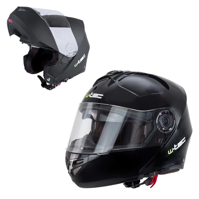 Kask motocyklowy szczękowy W-TEC Vexamo z blendą - Czarno-zielony - Czarny