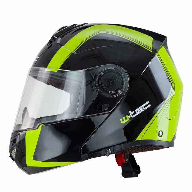 Kask motocyklowy szczękowy W-TEC Vexamo z blendą - Czarno-zielony