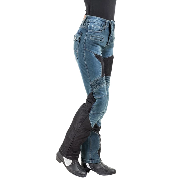 Damskie jeansowe spodnie motocyklowe W-TEC Bolftyna - Niebieski-czarny
