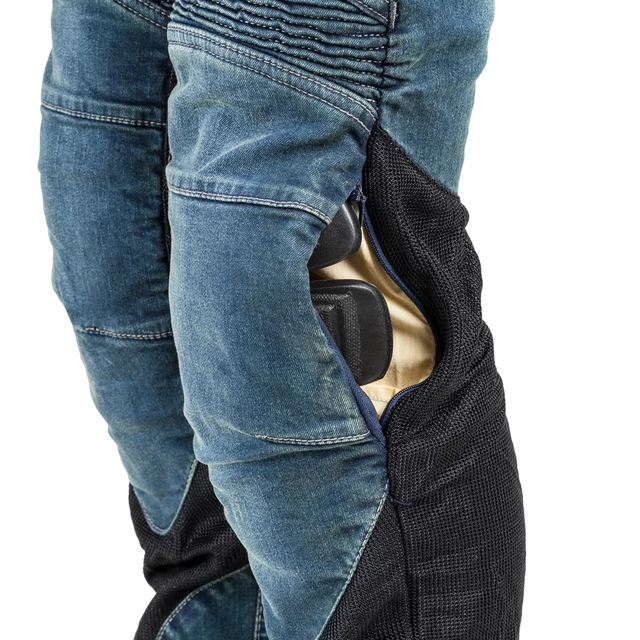 Damskie jeansowe spodnie motocyklowe W-TEC Bolftyna - Niebieski-czarny