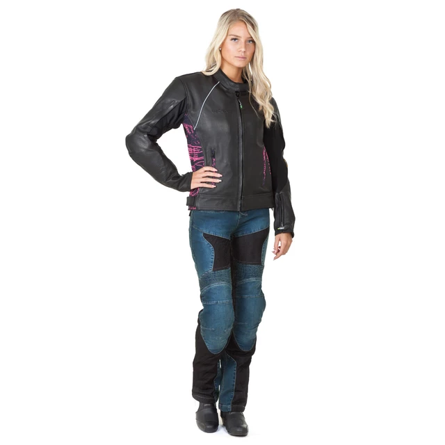 Damskie jeansowe spodnie motocyklowe W-TEC Bolftyna - Niebieski-czarny