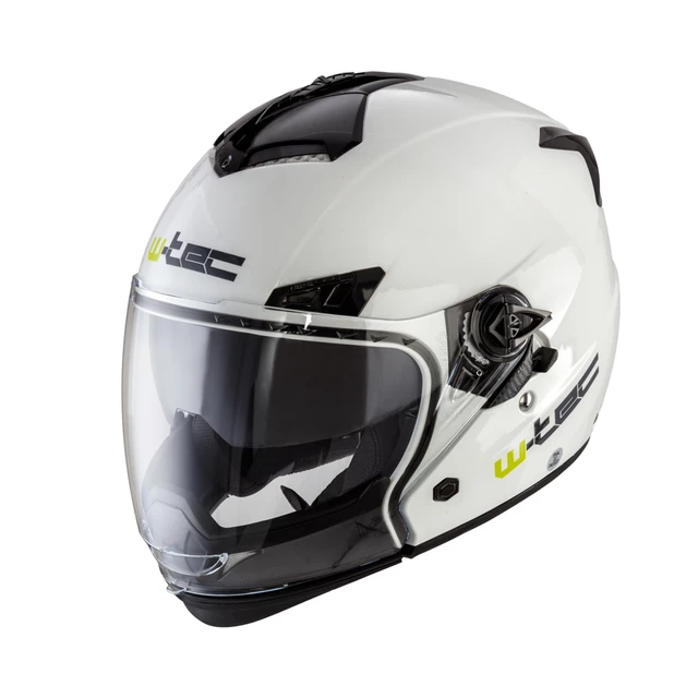 Kask motocyklowy W-TEC NK-850 otwierany + BLENDA - Biały błyszczący - Biały błyszczący