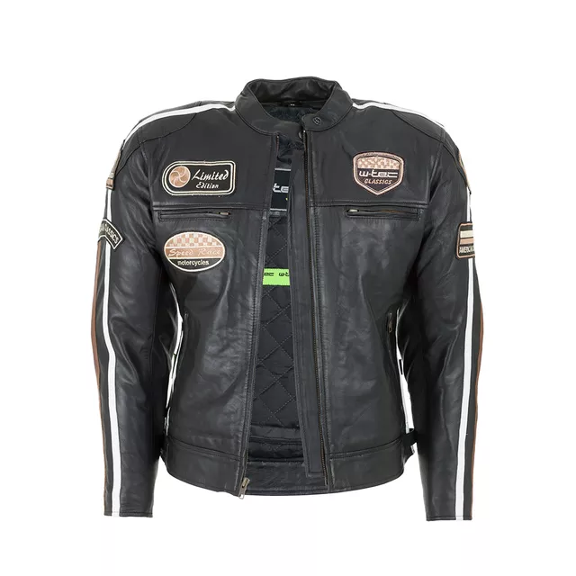 Damska skórzana kurtka motocyklowa W-TEC Sheawen Lady Black - Czarny