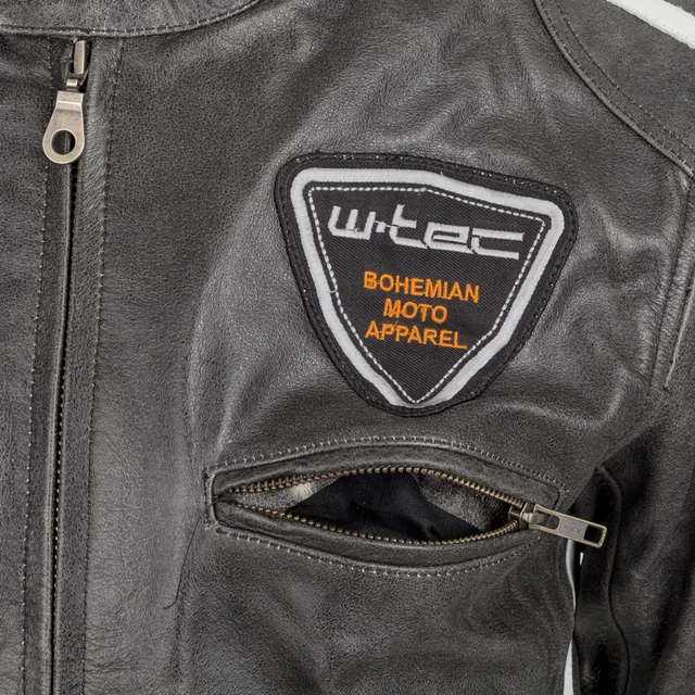 Męska skórzana kurtka motocyklowa W-TEC Buffalo Cracker - Brązowo-szary