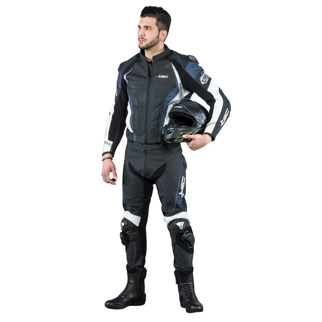 Męska skórzana kurtka motocyklowa W-TEC Velocity - Czarno-czerwony