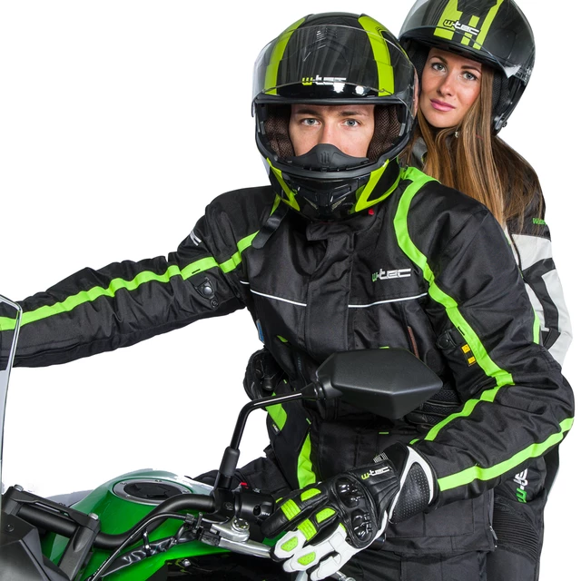 Kask motocyklowy szczękowy W-TEC Vexamo z blendą - Czarno-zielony