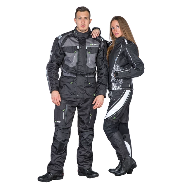 Damskie spodnie motocyklowe W-TEC Kaajla - Czarno-biały