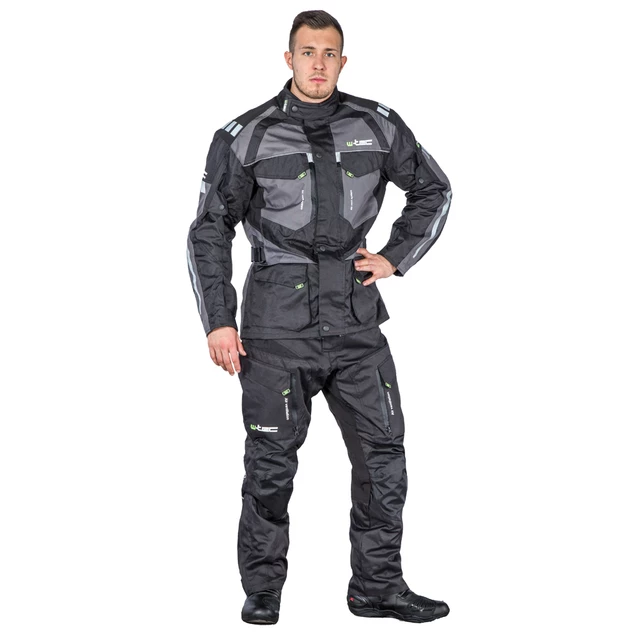 Męskie spodnie motocyklowe W-TEC Kaluzza - Czarny
