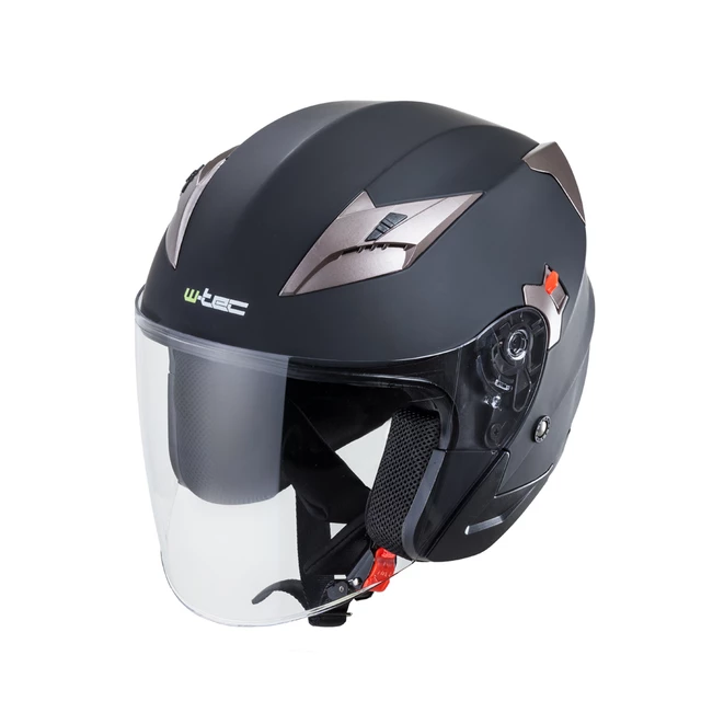 Kask motocyklowy otwarty z blendą W-TEC Putta - czarno-brązowy