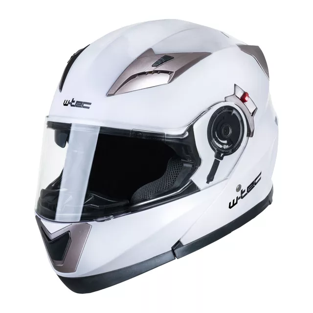 Kask motocyklowy z blendą Flip-Up W-TEC Pezzon - biało-brązowy