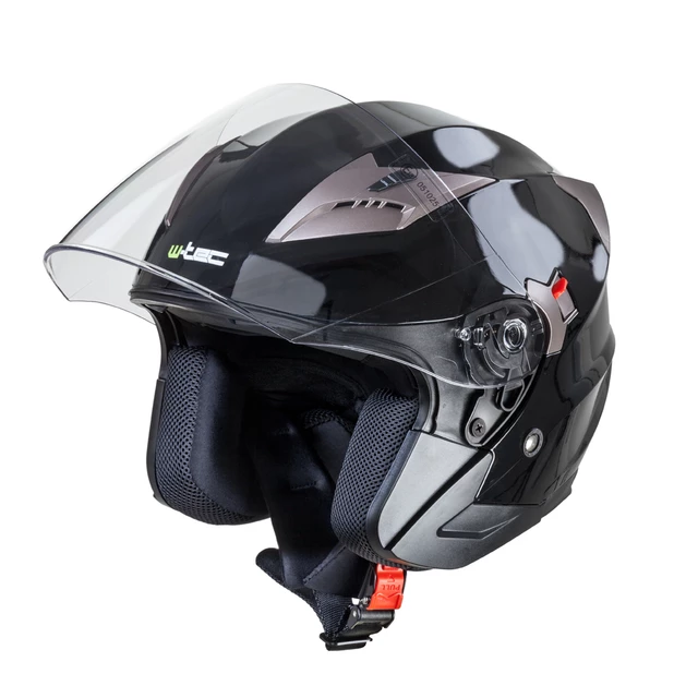 Kask motocyklowy otwarty z blendą W-TEC Putta - czarno-brązowy - czarno-brązowy