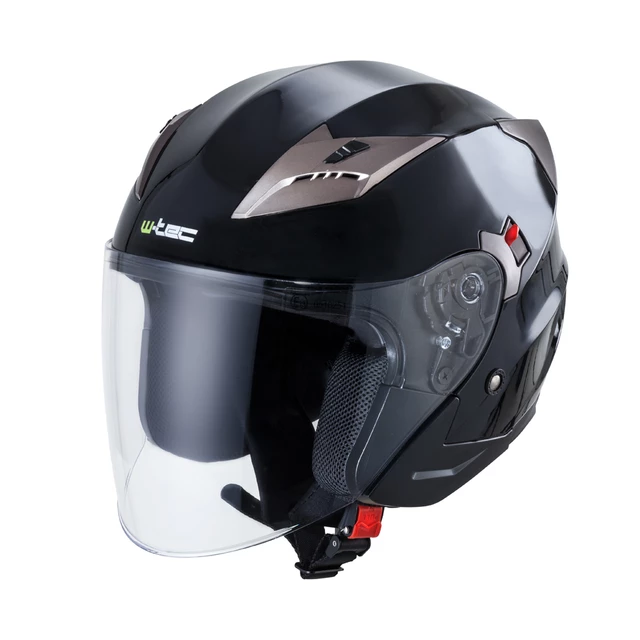 Kask motocyklowy otwarty z blendą W-TEC Putta - czarno-brązowy
