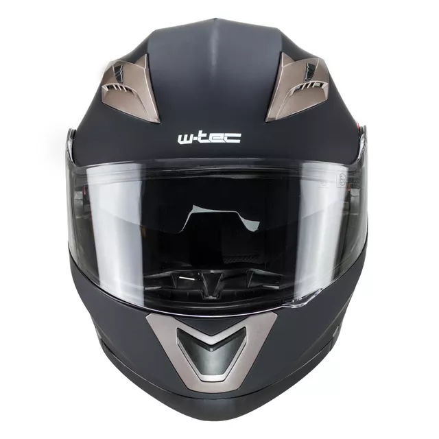 Kask motocyklowy z blendą Flip-Up W-TEC Pezzon - biało-brązowy