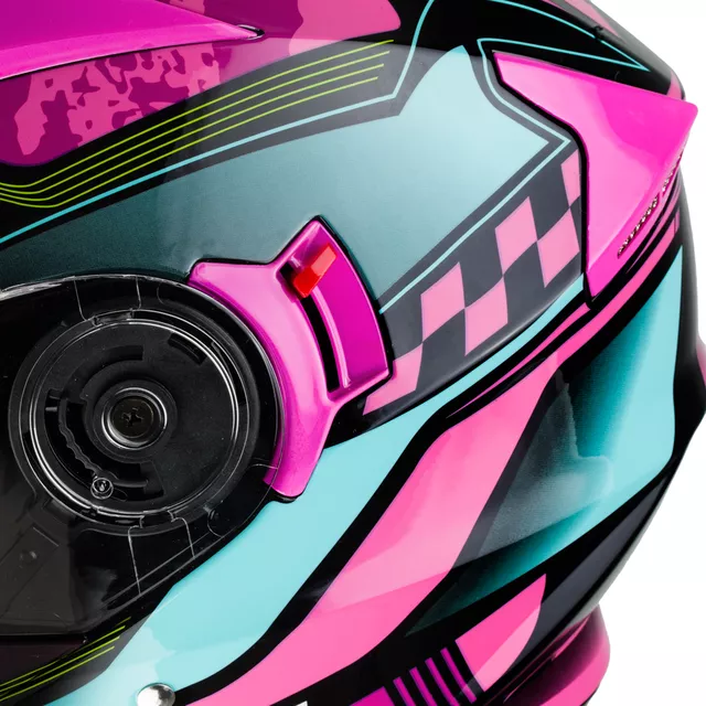 Kask motocyklowy z blendą Flip-Up W-TEC Pezzon Magenta - Różowo-czarny