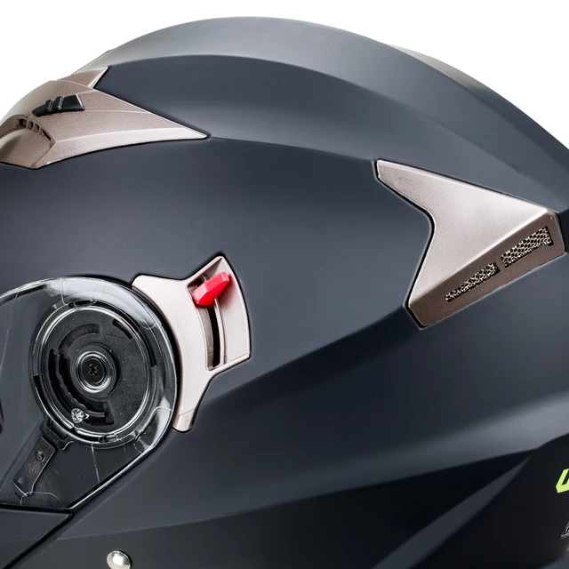 Kask motocyklowy z blendą Flip-Up W-TEC Pezzon - biało-brązowy