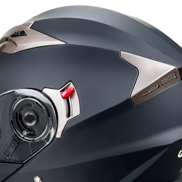 Kask motocyklowy z blendą Flip-Up W-TEC Pezzon - biało-brązowy