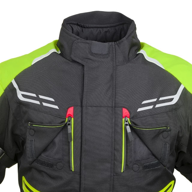 Męska kurtka motocyklowa W-TEC Ventura - Czarny-fluo żółty