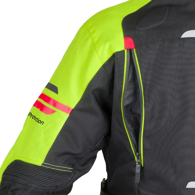 Męska kurtka motocyklowa W-TEC Ventura - Czarny-fluo żółty